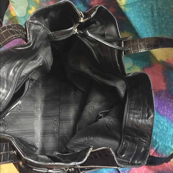 Francesco Biasia Croco Trim Leather Bag Never Used - Picture 6 of 9